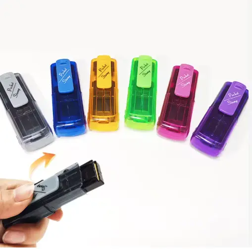 Sellos Pocket autoentintables en seis colores